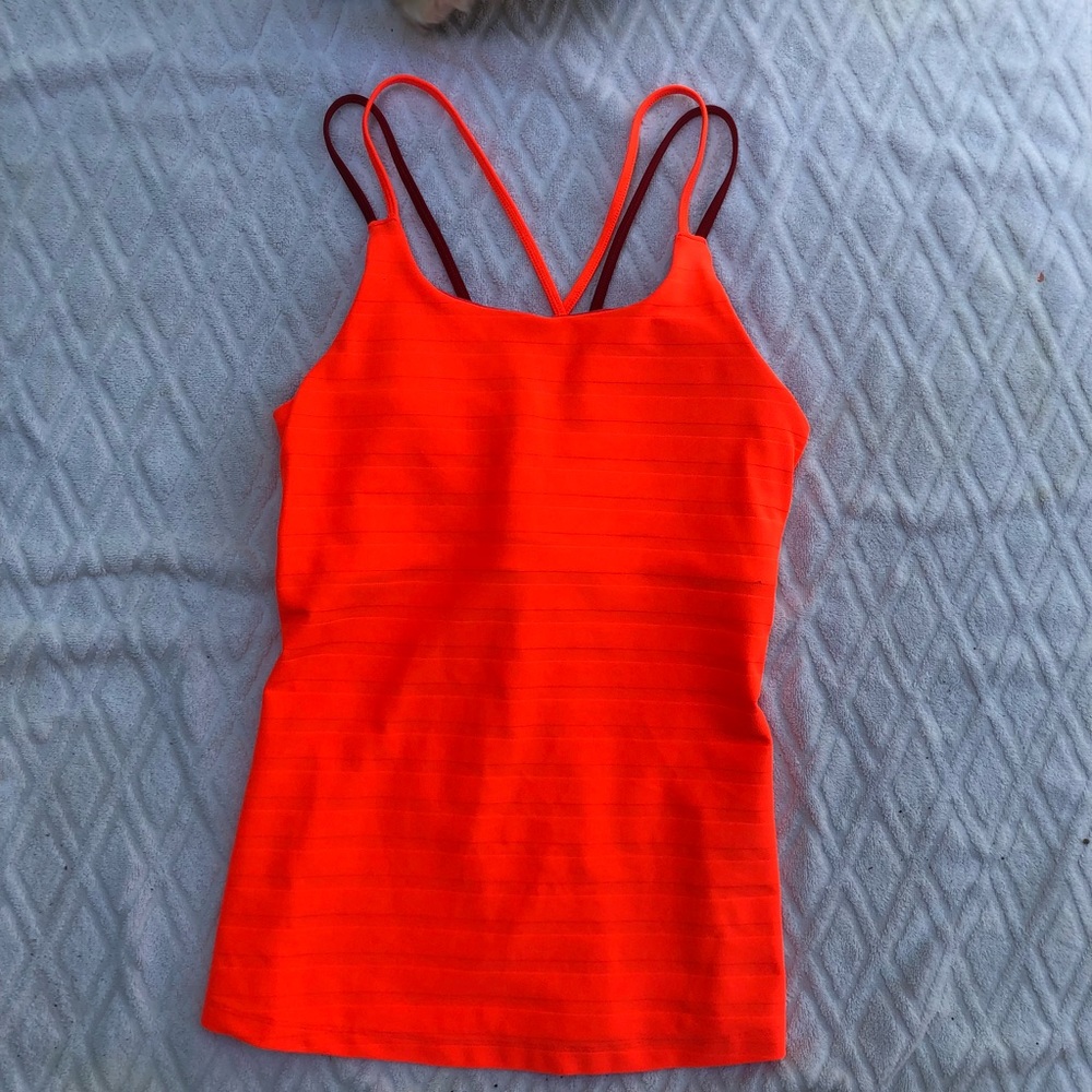 Adidas women’s orange/red tank with built in bra